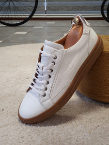 Ralph Sardinelli Eva Sole Lace Up White Leather Sneakers