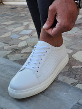 Load image into Gallery viewer, Vince Sardinelli Lace Up Eva Sole White Leather Sneakers
