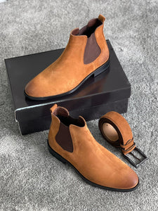 Efe Injected Leather Suede Tan Boots