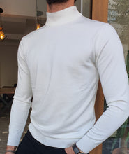 Load image into Gallery viewer, Morris Slim Fit Long Sleeve White Sweater
