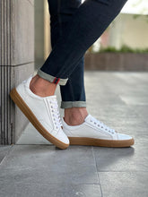 Load image into Gallery viewer, Benson Special Design White Leather Sneakers
