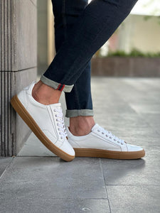Benson Special Design White Leather Sneakers