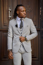 Load image into Gallery viewer, Rick Slim Fit Mono Collared Grey Suit
