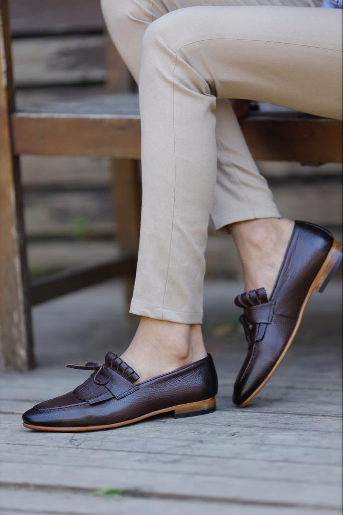 Luke Double Buckled Brown Detailed Loafer