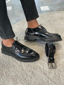 Mont Special Designed Eva Sole Croco Black Shoes