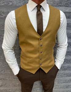 Noah Slim Fit Brown Plaid Suit