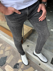Morrison Slim Fit Black Ripped Detailed Jeans