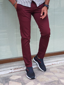 Chase Slim Fit Special Edition Side Pocket Claret Red Pants