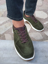 Load image into Gallery viewer, Jason Sardinelli Eva Sole Suede Laced Green Leather Shoes
