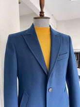 Load image into Gallery viewer, Brett Slim Fit Woolen Indigo Winter Coat
