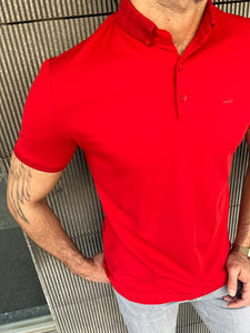 Benson Slim Fit Red Polo Tees