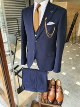 Load image into Gallery viewer, Ross Slim Fit BiStretch Navy Blue Suit
