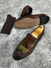 Load image into Gallery viewer, Madison Brown &amp; Khaki Neolite Sole Tasseled Loafer
