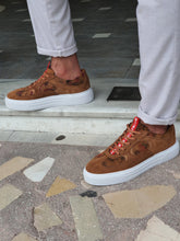 Load image into Gallery viewer, Chase Sardinelli Eva Sole Laced Suede Cinnamon Leather Shoes
