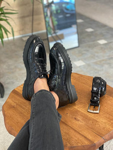 Mont Special Designed Eva Sole Croco Black Shoes