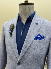 Load image into Gallery viewer, Brad Slim Fit Dot Detailed Blue Blazer Only
