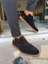 Load image into Gallery viewer, Blake Suede Black Leather Loafer
