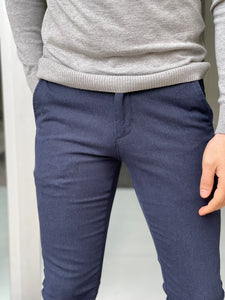 James Slim Fit Side Pocket Navy Cotton Pants