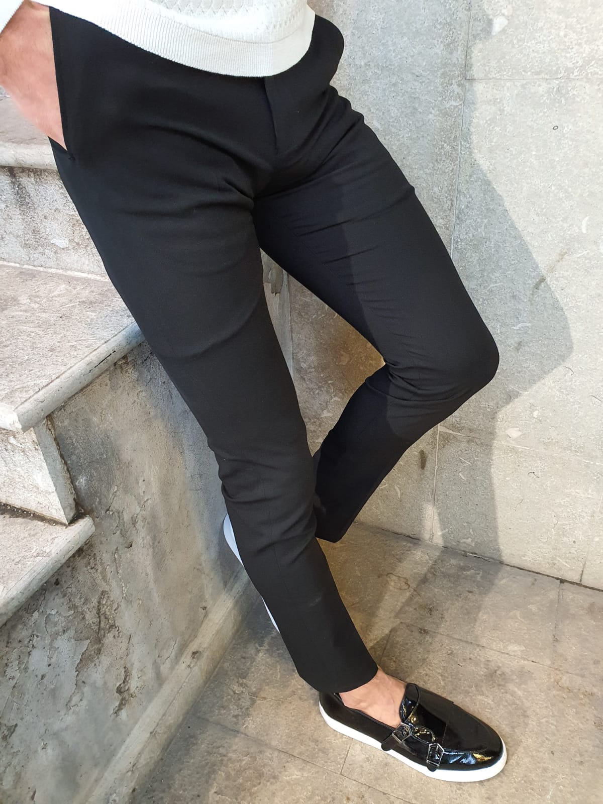 Lance Super Slim Fit Black Fabric Pants – MCR TAILOR