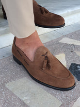 Load image into Gallery viewer, Chase Sardinelli Beige Suede Brown Leather Loafer
