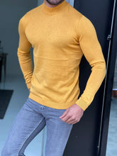 Load image into Gallery viewer, Cameron Slim Fit Mustard Turtleneck
