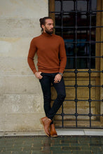 Load image into Gallery viewer, Ted Slim Fit Camel Turtleneck Sweater
