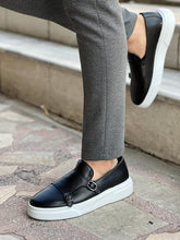 Load image into Gallery viewer, Karl Double Buckled Eva Sole Black Casual Shoes
