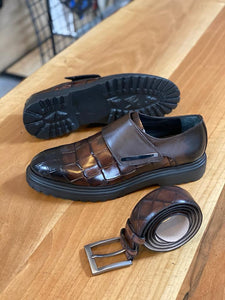 Grant Special Designed Croc Eva Sole Brown Shoes