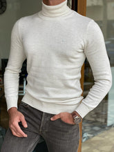 Load image into Gallery viewer, Riley Slim Fit White Turtleneck
