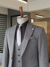 Load image into Gallery viewer, Luxe Slim Fit Grey Vested Suit
