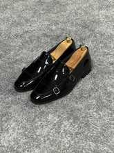 Load image into Gallery viewer, Louis Special Edition Neolite Sole Double Monk Shiney Leather Black Shoes
