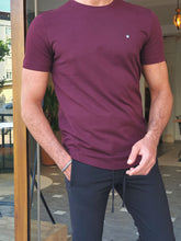 Load image into Gallery viewer, Max Slim fot Plum Crew Neck Tees
