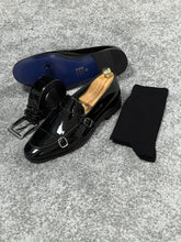 Load image into Gallery viewer, Louis Special Edition Neolite Sole Double Monk Shiney Leather Black Shoes
