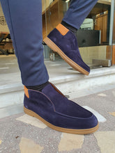 Load image into Gallery viewer, Kyle Dark Blue Leather Casual Shoes
