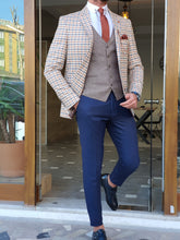 Load image into Gallery viewer, Moore Slim Fit Plaid Beige Suit
