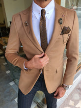 Load image into Gallery viewer, Kyle Slim Fit Special Edition Beige Woolen Blazer only
