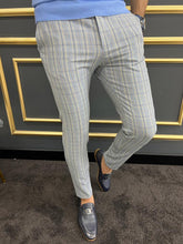 Load image into Gallery viewer, Luke Slim Fit Blue Striped Trouser
