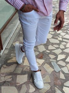 Lucas Slim Fit Lycra White Jeans
