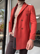 Load image into Gallery viewer, Reese Slim Fit Double Breasted Tile Woolen Winter Coat
