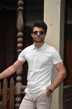 Load image into Gallery viewer, Perry Slim Fit Ecru Polo Tees
