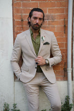 Load image into Gallery viewer, Larson Slim Fit Mono Collared Beige Suit
