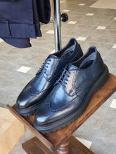 Load image into Gallery viewer, Erie Sardinelli Eva Sole Navy Blue Leather Shoes

