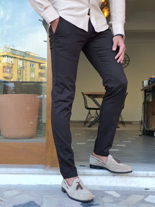 Jason Slim Fit Special Edition Black Cotton Pants