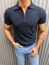 Load image into Gallery viewer, Noah Slim Fit Dark Blue Polo Tees
