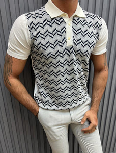 Noah Slim Fit Grey Patterned Knitted Tees