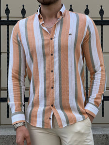 Ben Slim Fit High Quality Foldable Sleeve Mustard Shirt