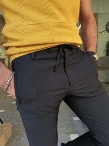 Mac Slim Fit Special Edition Zipper Pocket Black Pants
