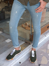 Load image into Gallery viewer, Lucas Slim Fit Special Edition Blue &amp; Khaki Ripped Jeans
