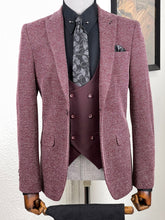 Load image into Gallery viewer, Connor Slim Fit Claret Red Patterned Suit
