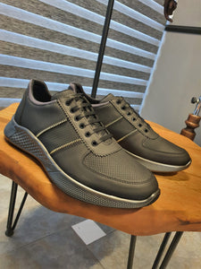 Max Sardinelli Eva Sole Black Leather Sneakers